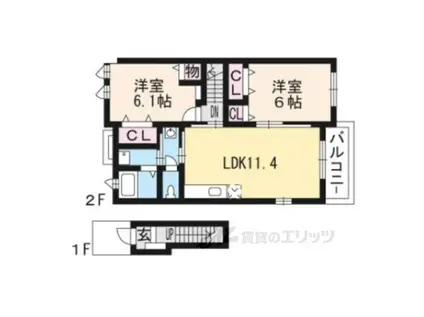 グレイス・Y(2LDK/2階)の間取り写真