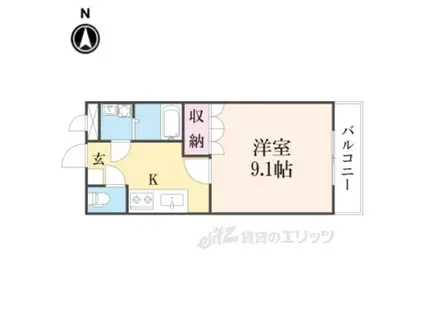 エル・アール(1K/2階)の間取り写真