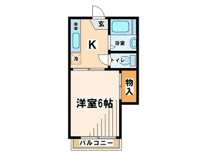 レジェンド若松(1K/2階)の間取り写真