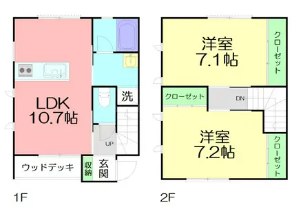 ホープメゾン(2LDK/1階)の間取り写真