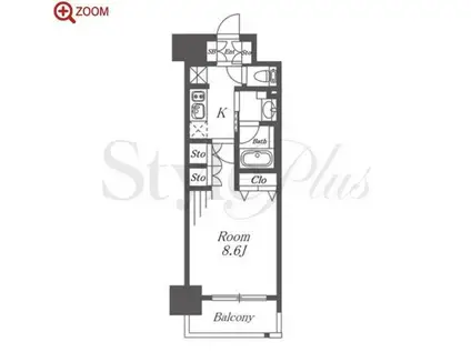 TENAS丸の内(1K/5階)の間取り写真
