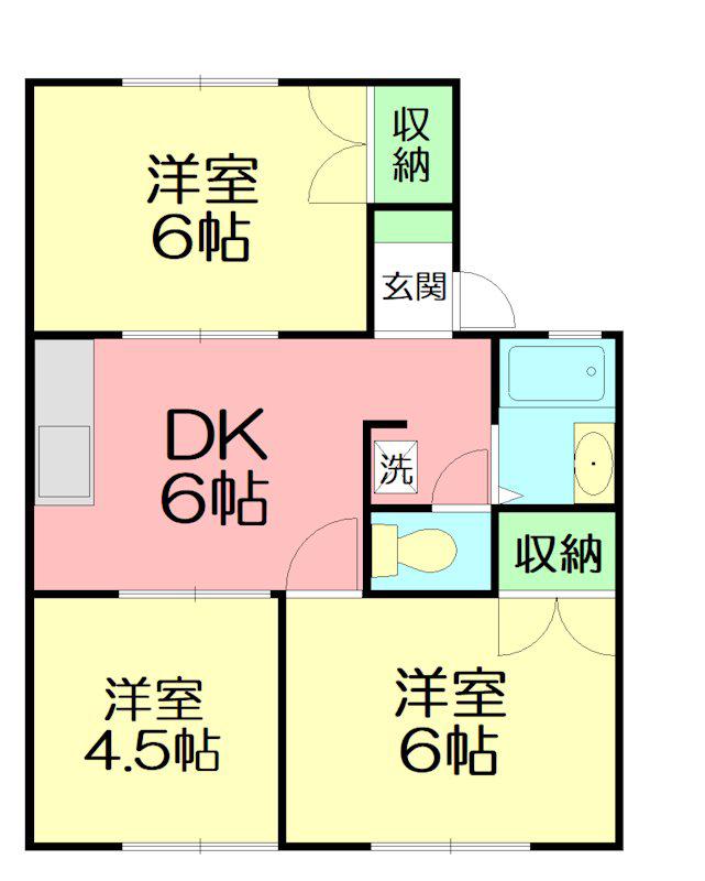 アネックスハウス加藤(3DK/2階)の間取り写真
