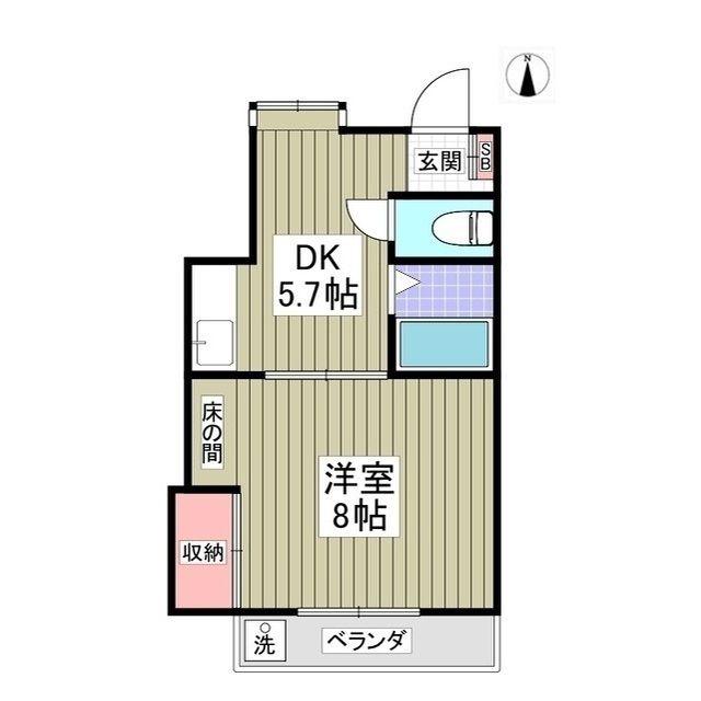 松下コーポ(1DK/1階)の間取り写真