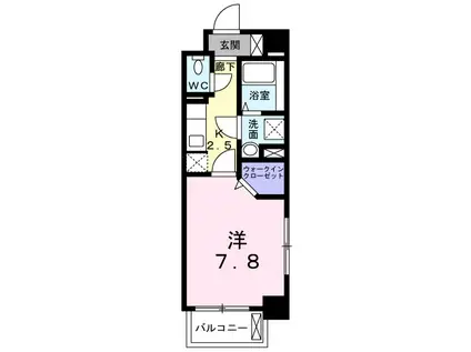 ボスカート A(1K/5階)の間取り写真