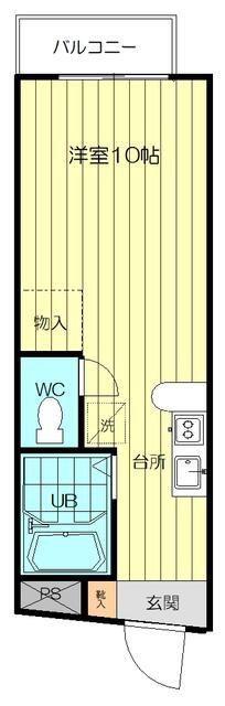 ヴィラージュ台原(ワンルーム/1階)の間取り写真