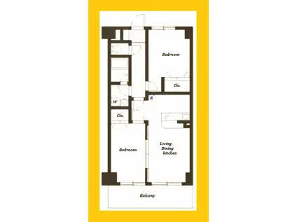 パークビュー仲町台(2LDK/2階)の間取り写真