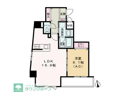 COMO PALACIO 日暮里(1LDK/4階)の間取り写真