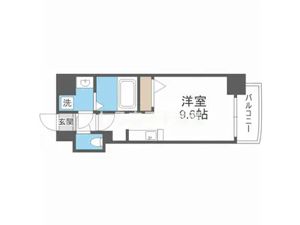 アクアプレイス南堀江(ワンルーム/14階)の間取り写真