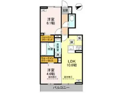 リンクベース2(2LDK/1階)の間取り写真