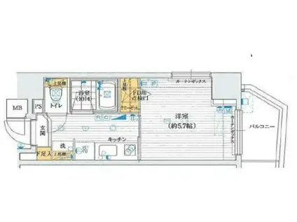 ・・・ル・リオン初台(1K/2階)の間取り写真