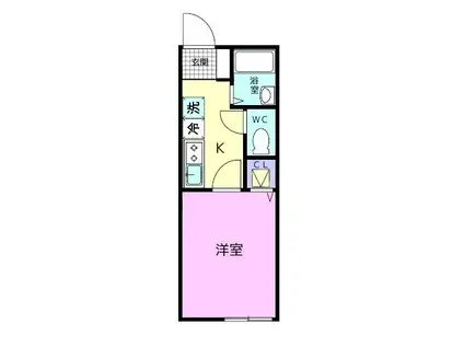 TJ本脇 A(1K/1階)の間取り写真