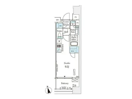 パークナードフィット南青山VISTA(ワンルーム/8階)の間取り写真