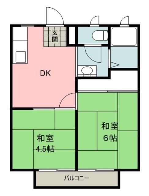 けやきハイツ(2DK/2階)の間取り写真