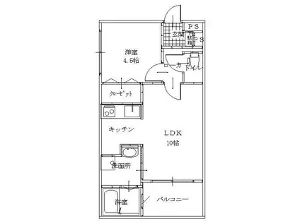 ラ・ティエラ(1LDK/2階)の間取り写真