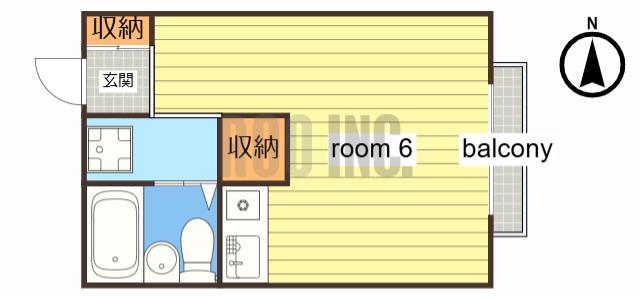 パレス苫編2番館(ワンルーム/2階)の間取り写真