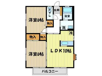 メゾンクレールIII(2LDK/1階)の間取り写真
