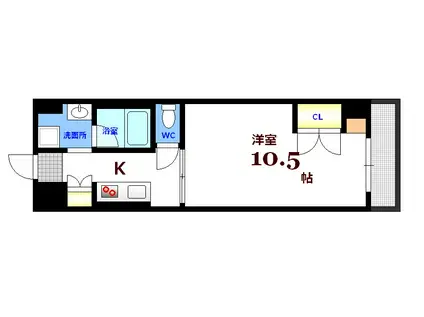 コーポPALII(1K/5階)の間取り写真