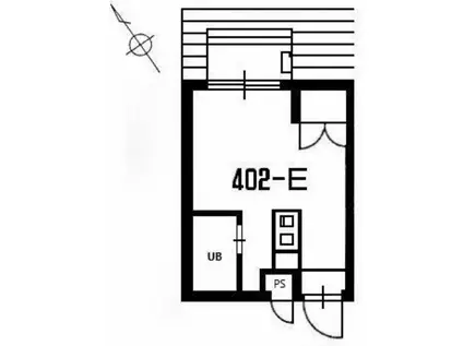 スカイコート町屋(ワンルーム/4階)の間取り写真