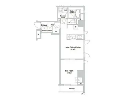 グラマシー横濱関内(1DK/2階)の間取り写真