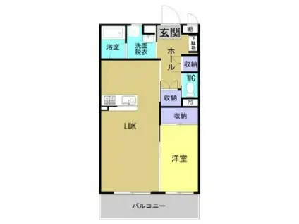 リバーサイド清音I(1LDK/2階)の間取り写真