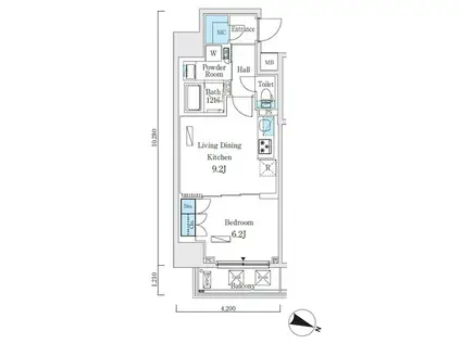 ジオエント本郷三丁目(1LDK/6階)の間取り写真
