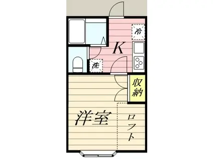 ダンヒル(1K/1階)の間取り写真