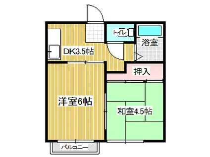フドーハイツ(2K/2階)の間取り写真