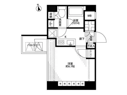 プレール・ドゥーク大森II(1K/7階)の間取り写真