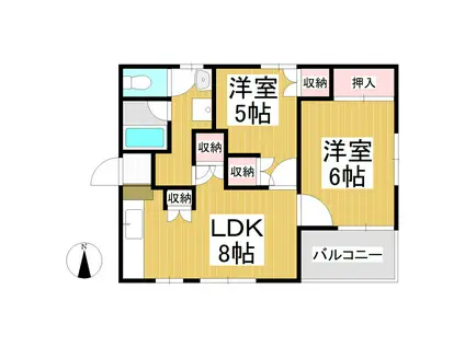 フォレスト・YOU(2LDK/2階)の間取り写真