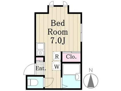 ビオス・ヒロ(ワンルーム/2階)の間取り写真