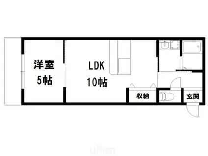 地下鉄烏丸線 鞍馬口駅 徒歩19分 2階建 築8年(1LDK/1階)の間取り写真