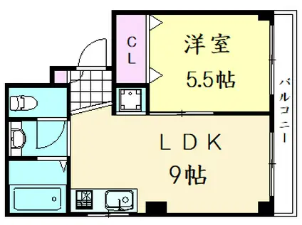 西原ビル(1LDK/3階)の間取り写真