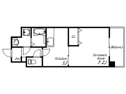 シエルオカモト(1DK/1階)の間取り写真