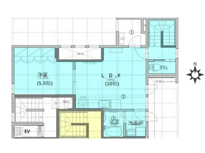 COTO(1LDK/2階)の間取り写真