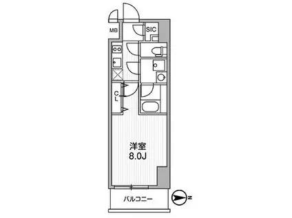 LUNIQ新御徒町I(1K/10階)の間取り写真