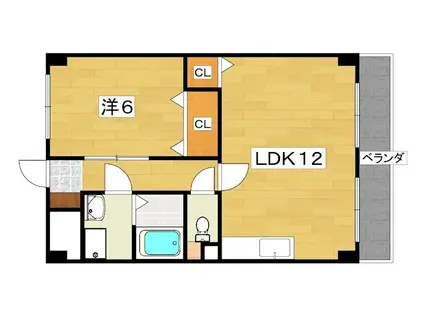 Mプラザ楠根参番館(1LDK/9階)の間取り写真