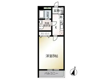 M QUARTO新井宿II(1K/1階)の間取り写真