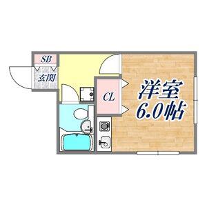 ハイツウエダ(1K/2階)の間取り写真
