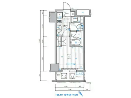 SYFORME HIGASHI‐AZABU シーフォルム東麻布(1K/3階)の間取り写真