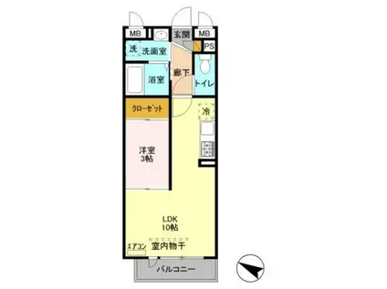 GRANDIR NISSATO(1LDK/3階)の間取り写真