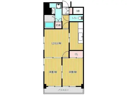 第7片田ビル(2LDK/4階)の間取り写真