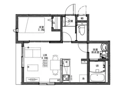 KEIAI RESIDENCE 上尾V(1LDK/2階)の間取り写真