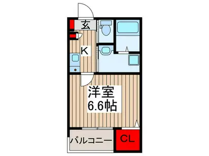 ボヌール指扇(1K/1階)の間取り写真