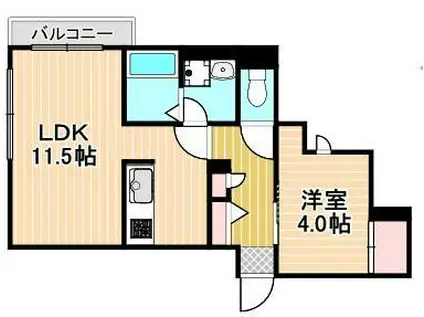 アリビオ五反野(1LDK/3階)の間取り写真