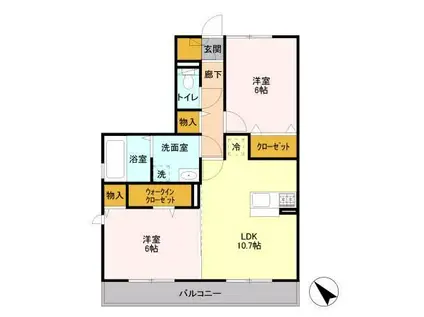 エコハウスII(2LDK/3階)の間取り写真