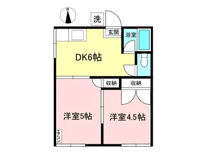 ポルポラ(2DK/2階)の間取り写真