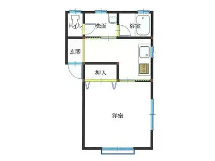 シェトワクレール(1K/2階)の間取り写真