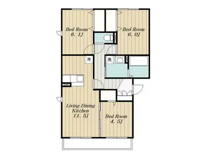 グランレーヴC(3LDK/3階)の間取り写真