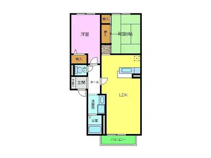 エステ-トヴィラ(2LDK/2階)の間取り写真