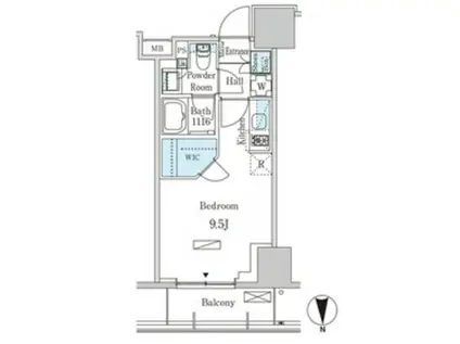 パークアクシス池袋(ワンルーム/15階)の間取り写真